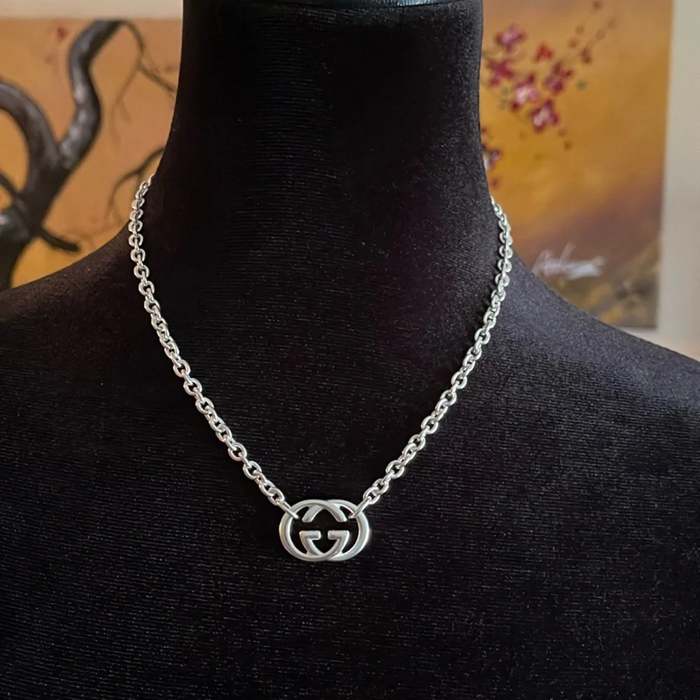 New Authentic GUCCI 952 sterling Silver 18”Necklace - Picture 2 of 7